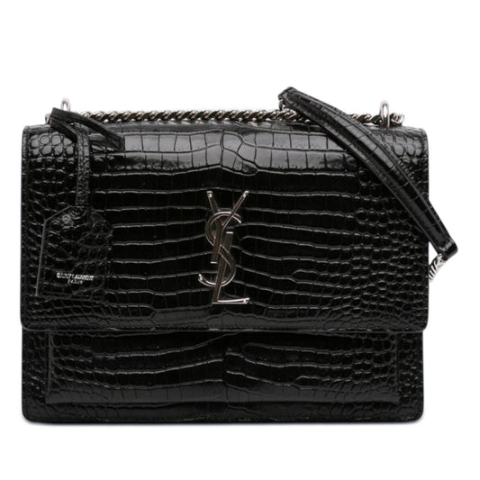 BORSA SAINT LAURENT MEDIA "SUNSET" STAMPA COCCO