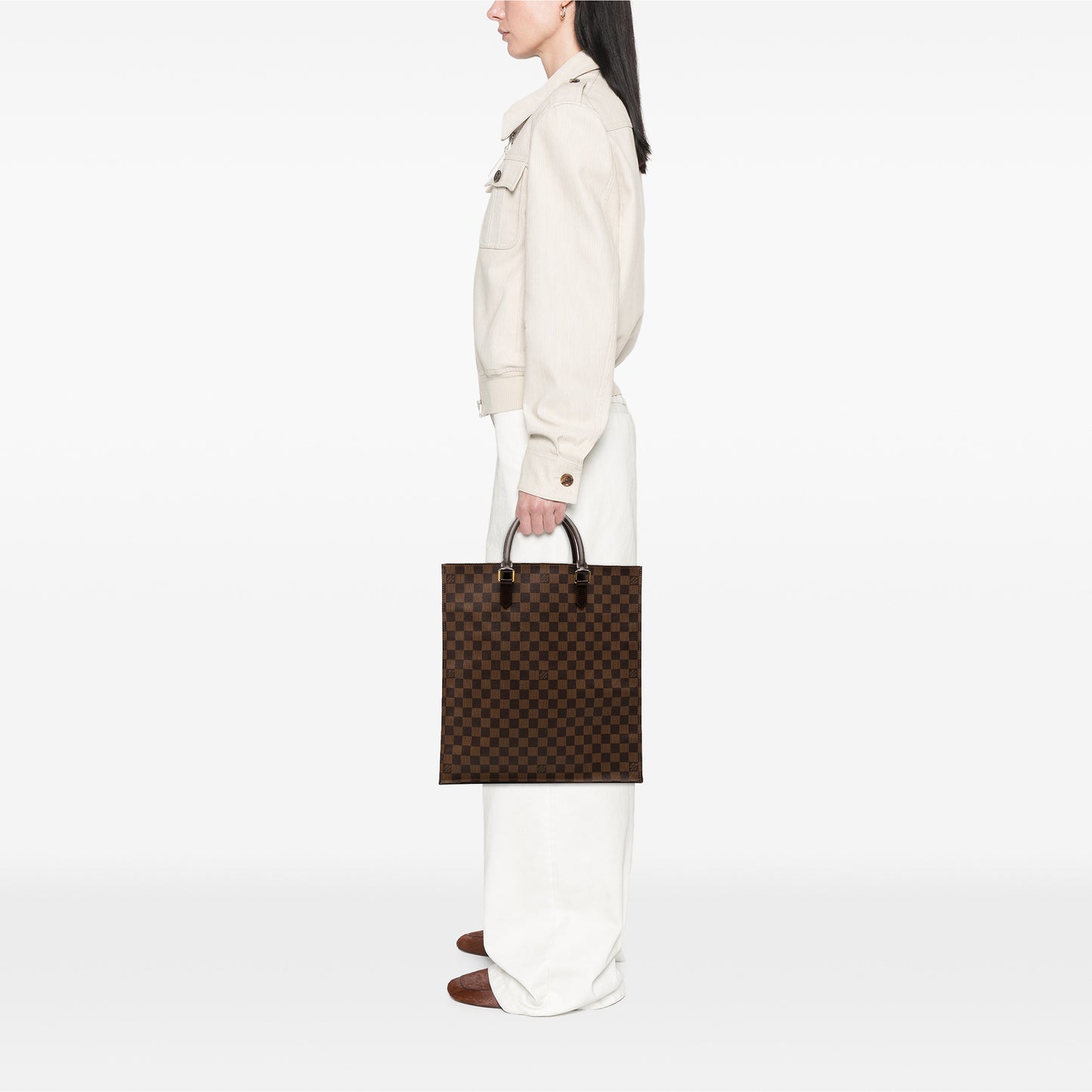 LOUIS VUITTON "SAC PLAT" DAMIER EBENE
