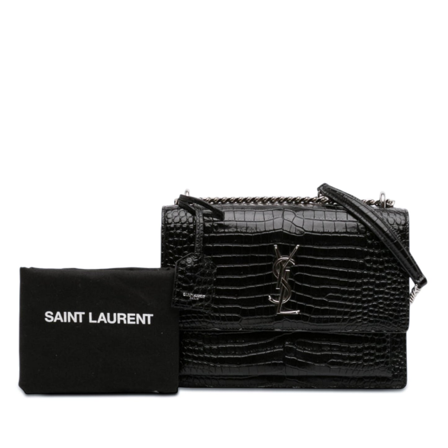 BORSA SAINT LAURENT MEDIA "SUNSET" STAMPA COCCO