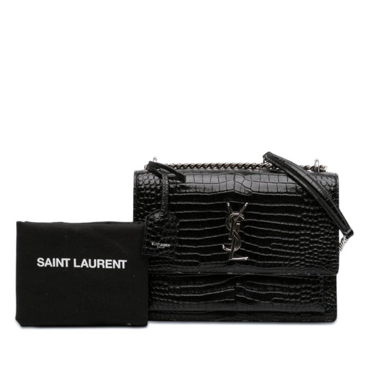 BORSA SAINT LAURENT MEDIA "SUNSET" STAMPA COCCO
