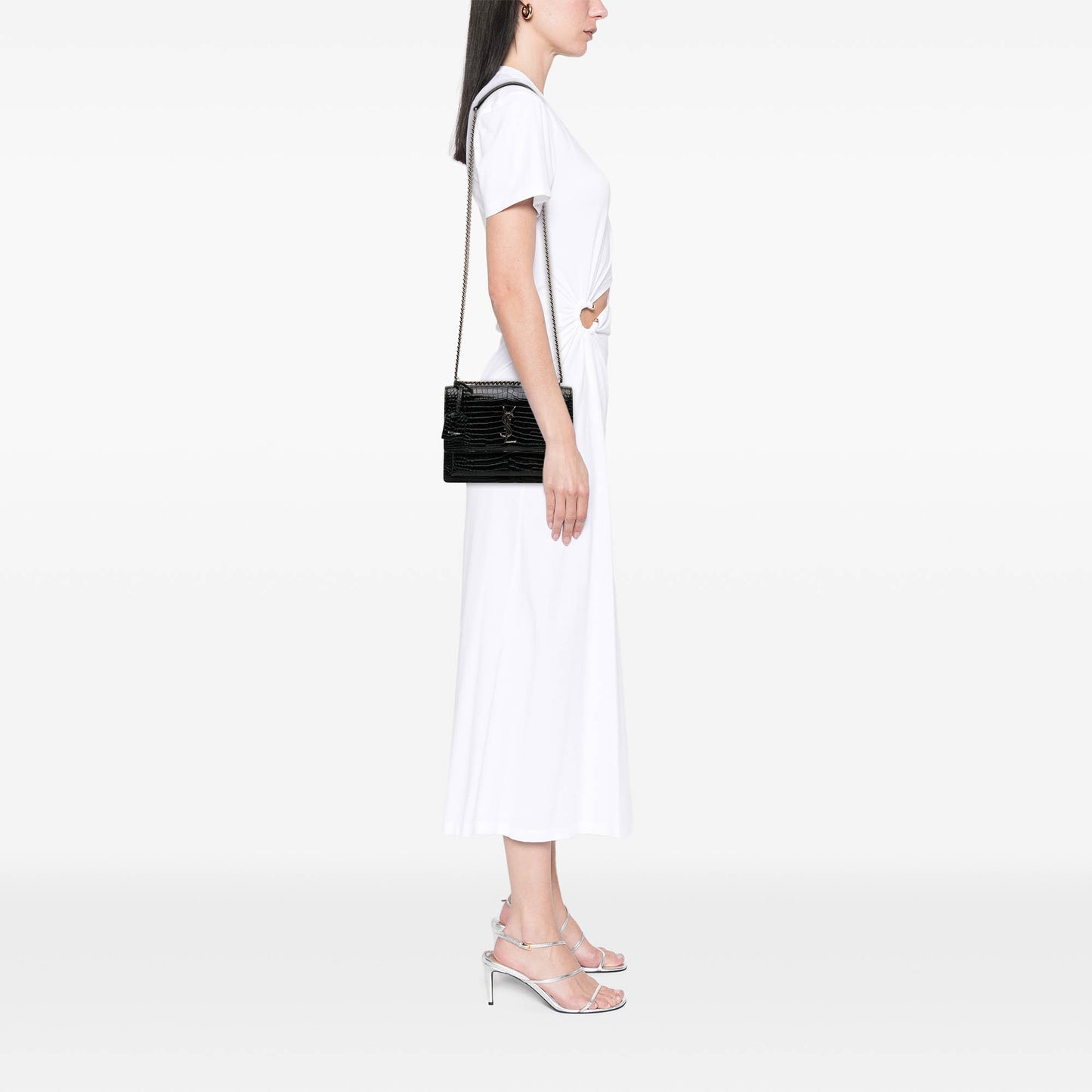 BORSA SAINT LAURENT MEDIA "SUNSET" STAMPA COCCO