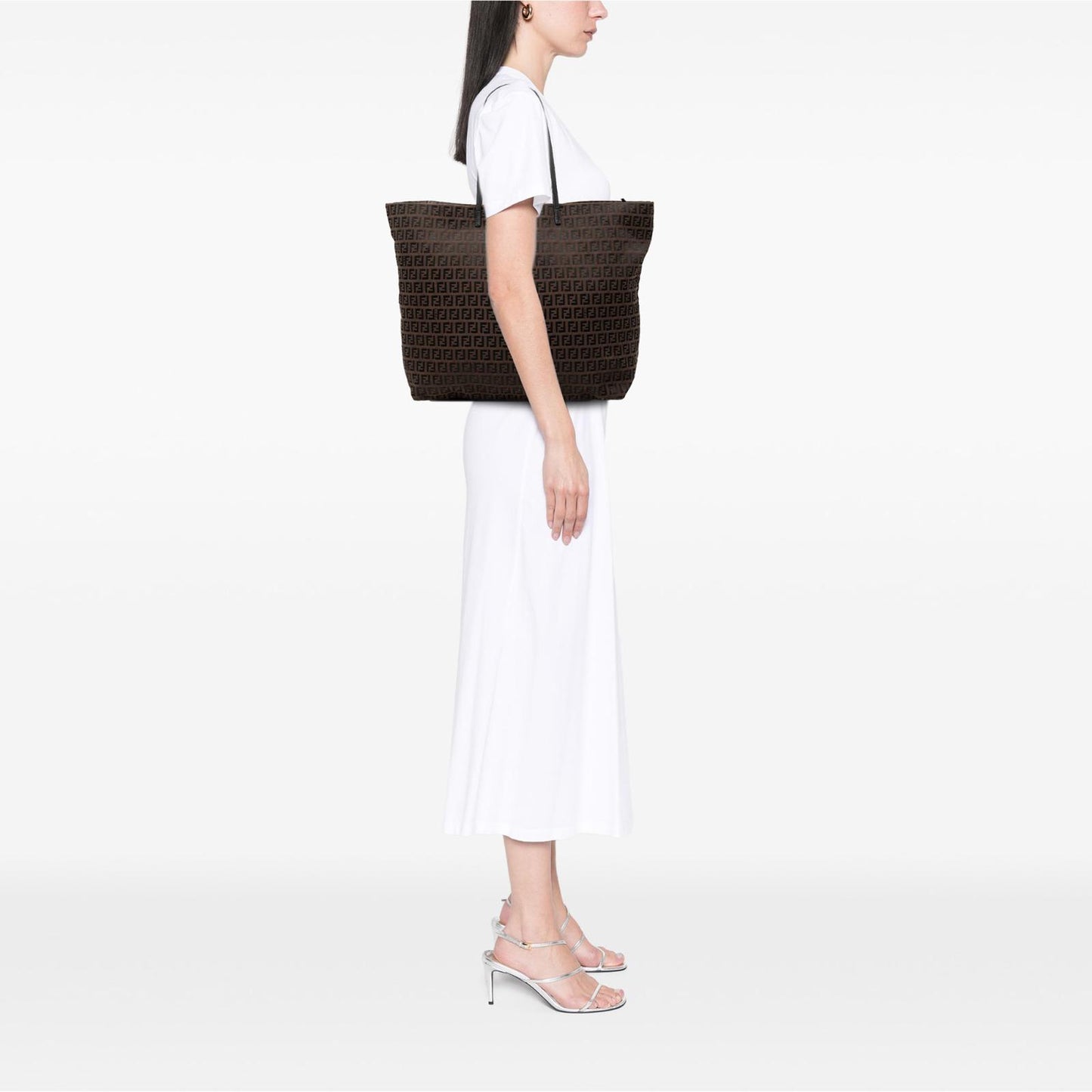 BORSA TOTE FENDI IN TELA ZUCCHINO